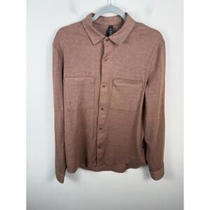 Lululemon Brushed Woven Overshirt Soft Flannel Outdoor Snap Medium Rust